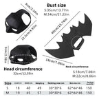 Conjunto de disfraz de murciélago negro para mascotas de Halloween con ala de máscara para gatos, perros, Cosplay creativo, suministros para fiesta de Halloween para mascotas