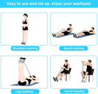 Tensor de banda de resistencia de 4 niveles con asas antideslizantes - Equipo de fitness en casa para entrenamiento muscular abdominal Yoga abdominal