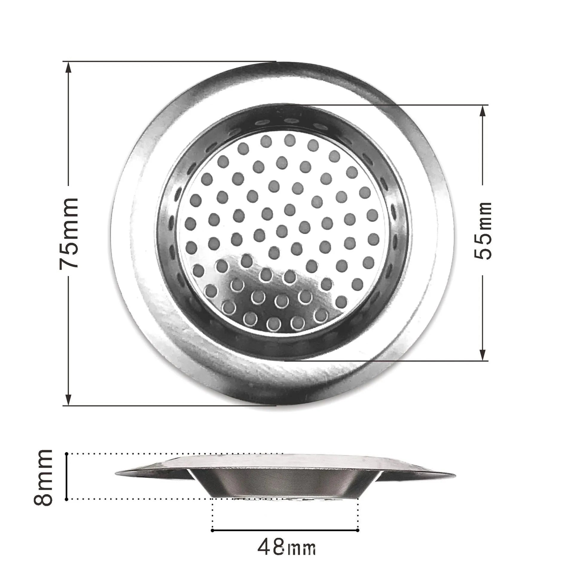Colador de drenaje de agua para fregadero de cocina, cubierta de drenaje de piso de baño de acero inoxidable, filtro de colector de pelo de ducha, accesorios de fregadero de cocina