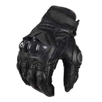 Guantes de moto de cuero PU para hombre, protectores de dedos completos a prueba de viento e impermeables, para montar en moto