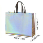 Bolsa de regalo reutilizable plateada, bolsas de compras para comestibles, se aplican a damas de honor, fiesta de cumpleaños, boda, despedida de soltero