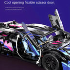 Modelo de coche deportivo de carreras técnico, bloques de construcción técnicos para adultos 1:14, supercoche DIY, rompecabezas de ladrillos, juguetes para niños y adultos, regalo (1314 + grano)
