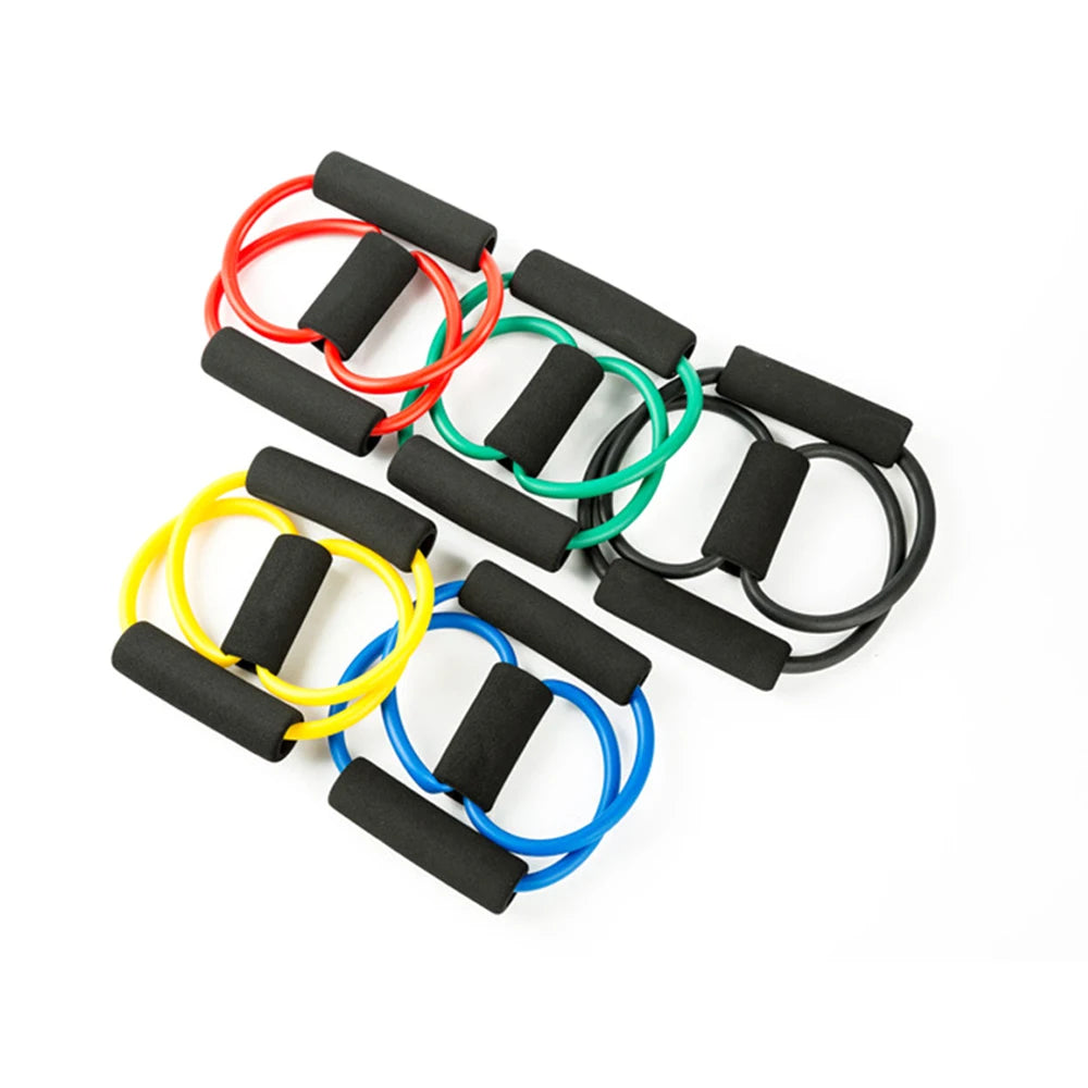 Bandas de resistencia para Yoga, banda elástica, extractor de ejercicio deportivo, expansor de pecho en forma de 8 para culturismo, gimnasio en casa, equipo de Fitness