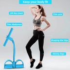 Tensor de banda de resistencia de 4 niveles con asas antideslizantes - Equipo de fitness en casa para entrenamiento muscular abdominal Yoga abdominal
