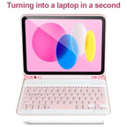 Funda con teclado para iPad de 10. a generación 2022, 10,9 pulgadas, funda con teclado Bluetooth desmontable para iPad 11 11 pulgadas A16 2025 con portalápices
