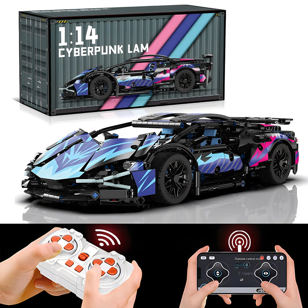 Modelo de coche deportivo de carreras técnico, bloques de construcción técnicos para adultos 1:14, supercoche DIY, rompecabezas de ladrillos, juguetes para niños y adultos, regalo (1314 + grano)