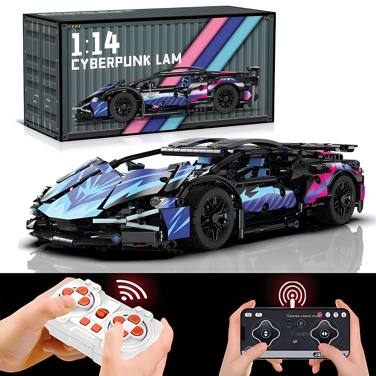 Modelo de coche deportivo de carreras técnico, bloques de construcción técnicos para adultos 1:14, supercoche DIY, rompecabezas de ladrillos, juguetes para niños y adultos, regalo (1314 + grano)