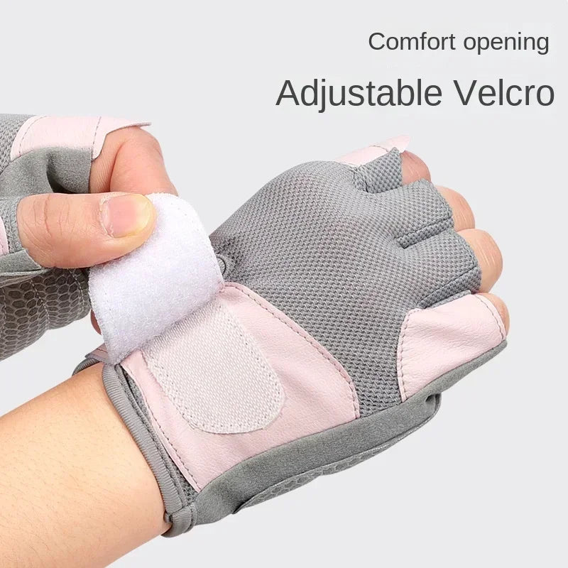 Guantes antideslizantes de medio dedo para entrenamiento de peso pesado para gimnasio, guantes de culturismo para hombres y mujeres, soporte para muñeca, deportes de levantamiento de pesas