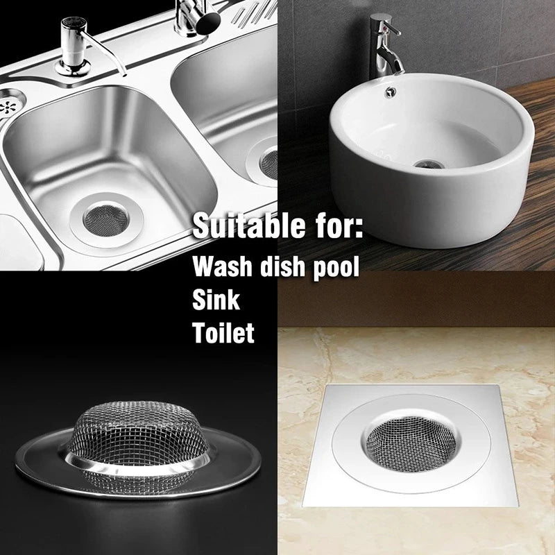 Colador de drenaje de agua para fregadero de cocina, cubierta de drenaje de piso de baño de acero inoxidable, filtro de colector de pelo de ducha, accesorios de fregadero de cocina