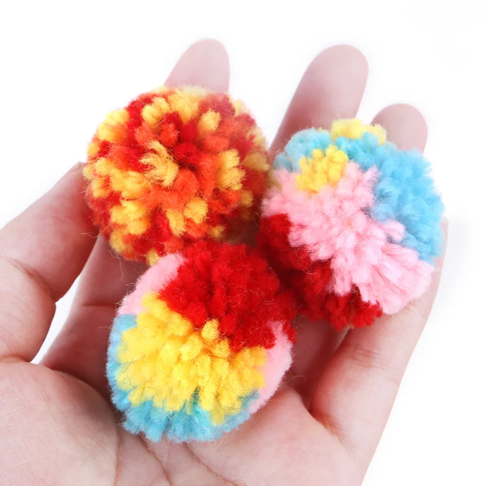 Divertidos juguetes para gatos, Bola de lana colorida, interactivo, alivio del aburrimiento, juguete para gatitos, persecución en interiores, pelotas de peluche, suministros para mascotas
