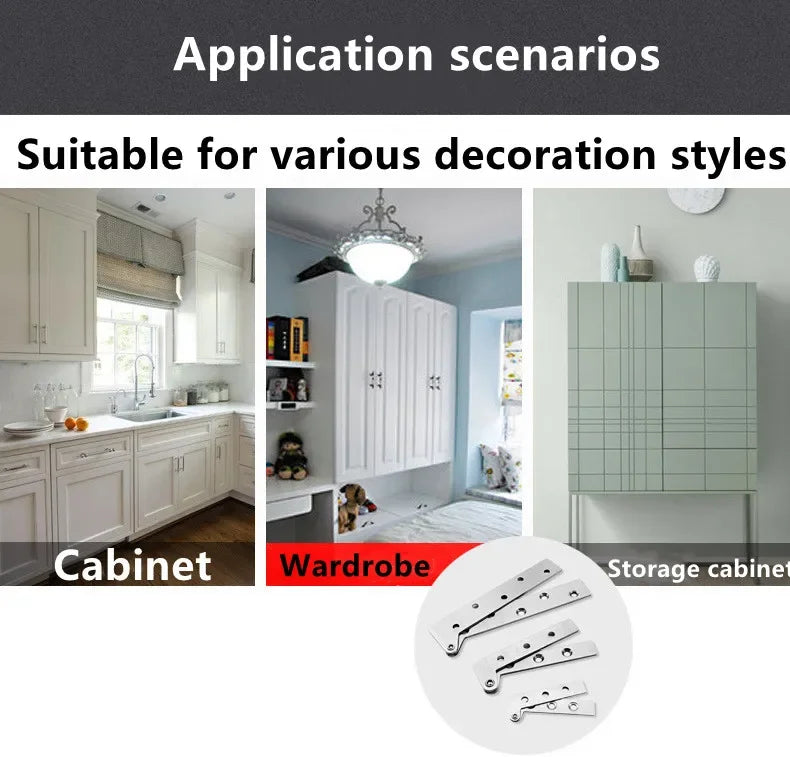 Bisagra de boca de pollo con rotación de 360 grados, 1 piezas, esquina de puerta oculta, Base de muebles superior e inferior, accesorios de Hardware de acero inoxidable