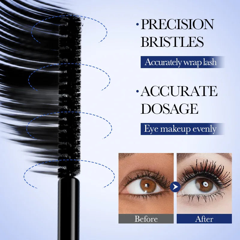 Máscara de pestañas resistente al agua 5D, maquillaje para mujer, máscara resistente al agua, máscara de fibra de seda negra, Cosméticos Coreanos nuevos