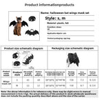 Conjunto de disfraz de murciélago negro para mascotas de Halloween con ala de máscara para gatos, perros, Cosplay creativo, suministros para fiesta de Halloween para mascotas