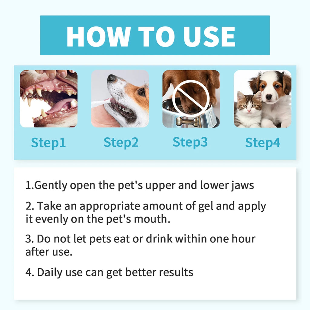 Lápiz Limpiador Dental para Mascotas con Cepillo Suave y Gel Dental para Perros y Gatos, Control de Sarro, Aliento Fresco, Calma las Encías, Fórmula Suave, 3 Unidades por Caja