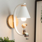 Lámpara de pared de madera moderna, modelo creativo de resina, lámparas de pared para sala de estar, dormitorio, habitación de niños, accesorios de iluminación nórdicos para decoración del hogar