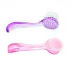 Nuevo cepillo de plástico para uñas, suave, elimina el polvo, maquillaje, cepillos de lavado, polvo de cabeza redonda, limpieza con tapa, pedicura