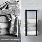 Toallero de baño, estante de almacenamiento de toallas de baño, rollo de toalla de baño de Hotel, estante de papel, colgante de pared negro de acero inoxidable de doble uso