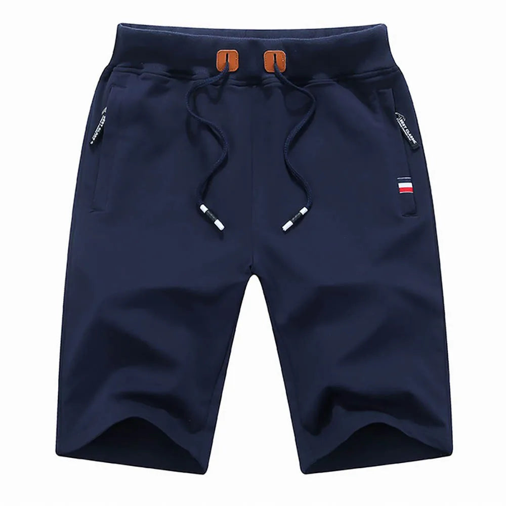 Pantalones cortos informales para hombre, novedad de verano, pantalones cortos informales a la moda para hombre, pantalones cortos transpirables de Color sólido para Fitness, pantalones cortos con cordón para hombre
