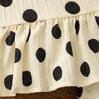 Conjunto de 2 piezas para niñas pequeñas, Top y pantalones cortos sin mangas con lazo de lunares de estilo coreano, traje informal de algodón de verano para bebés recién nacidos para jugar