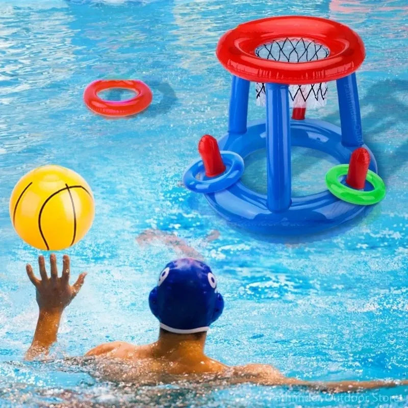 Juguete de agua para natación al aire libre, soporte de baloncesto acuático, piscina flotante inflable, juguete de playa, herramienta de piscina divertida de verano