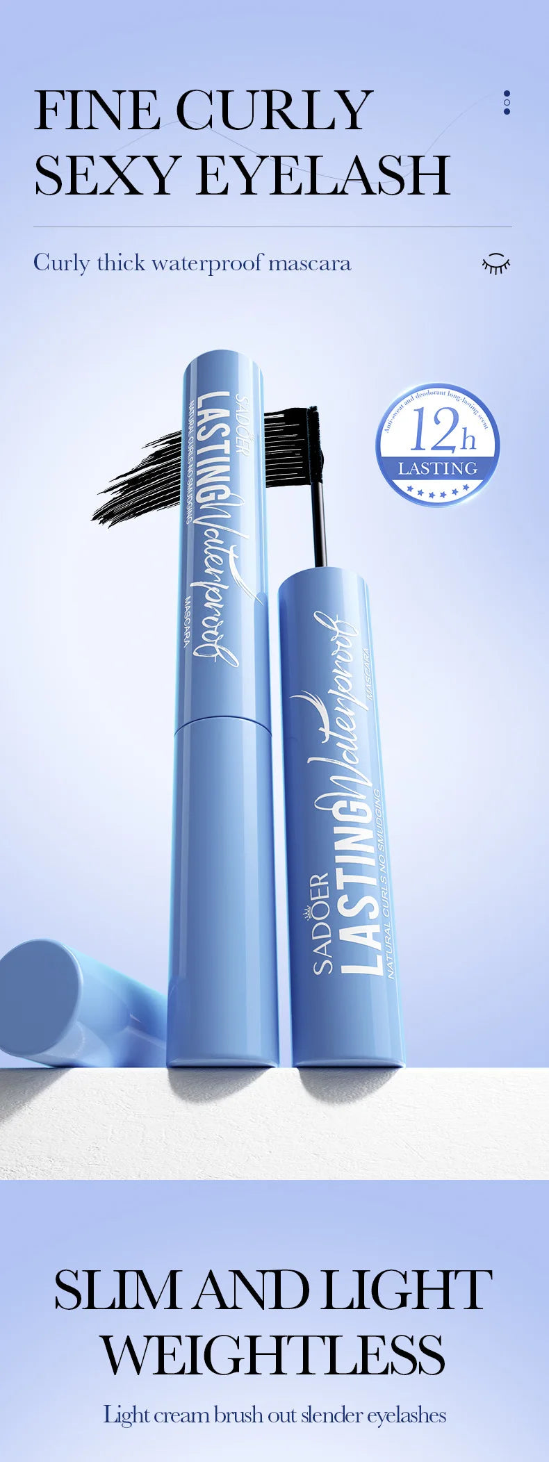 Máscara de pestañas resistente al agua 5D, maquillaje para mujer, máscara resistente al agua, máscara de fibra de seda negra, Cosméticos Coreanos nuevos