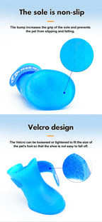 Pet silicone rain shoes anti-dirty non-slip waterproof dog shoes soft bottom footwear small dogs cats teddy Shoes