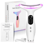 Dispositivo de belleza Facial y de cuello 2 en 1, masaje de vibración de alta frecuencia, dispositivo antienvejecimiento para estiramiento de la piel, herramienta de cuidado de la piel para uso doméstico