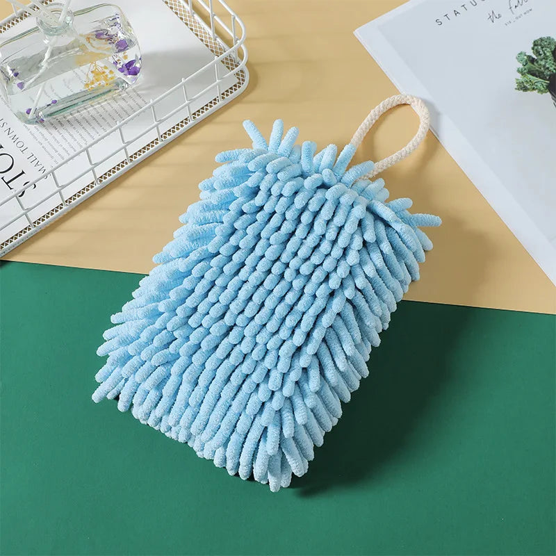 Paño de limpieza de chenilla de secado rápido superabsorbente, toalla de mano montada en la pared, suministros de cocina y baño