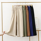 Pantalones De Mujer, nuevos Pantalones De pijama De lino y algodón para Mujer, Pantalones De pierna ancha, ropa De dormir femenina, pantalón para casa para primavera, verano y otoño
