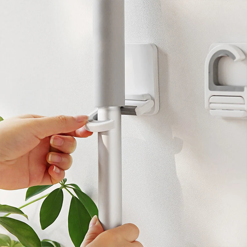 Soporte organizador de fregona de montaje en pared, gancho para escoba, colgador de escoba impermeable, gancho de almacenamiento, accesorios de organización de baño y cocina, 2 uds.
