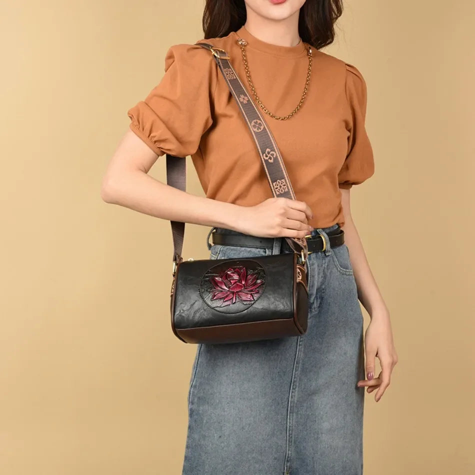 Bolso de mano bordado para mujer, bolsos de cuero de alta calidad para mujer, bolso de hombro para mujer, bolsos cruzados pequeños para mujer, bolso principal 2024