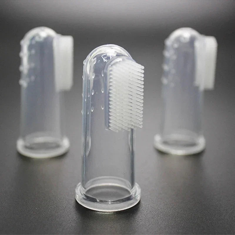 Cepillo de dientes súper suave para mascotas, cepillo para perros de peluche, herramienta para el cuidado de los dientes del sarro del mal aliento, limpieza de perros y gatos, suministros para mascotas de gel de sílice