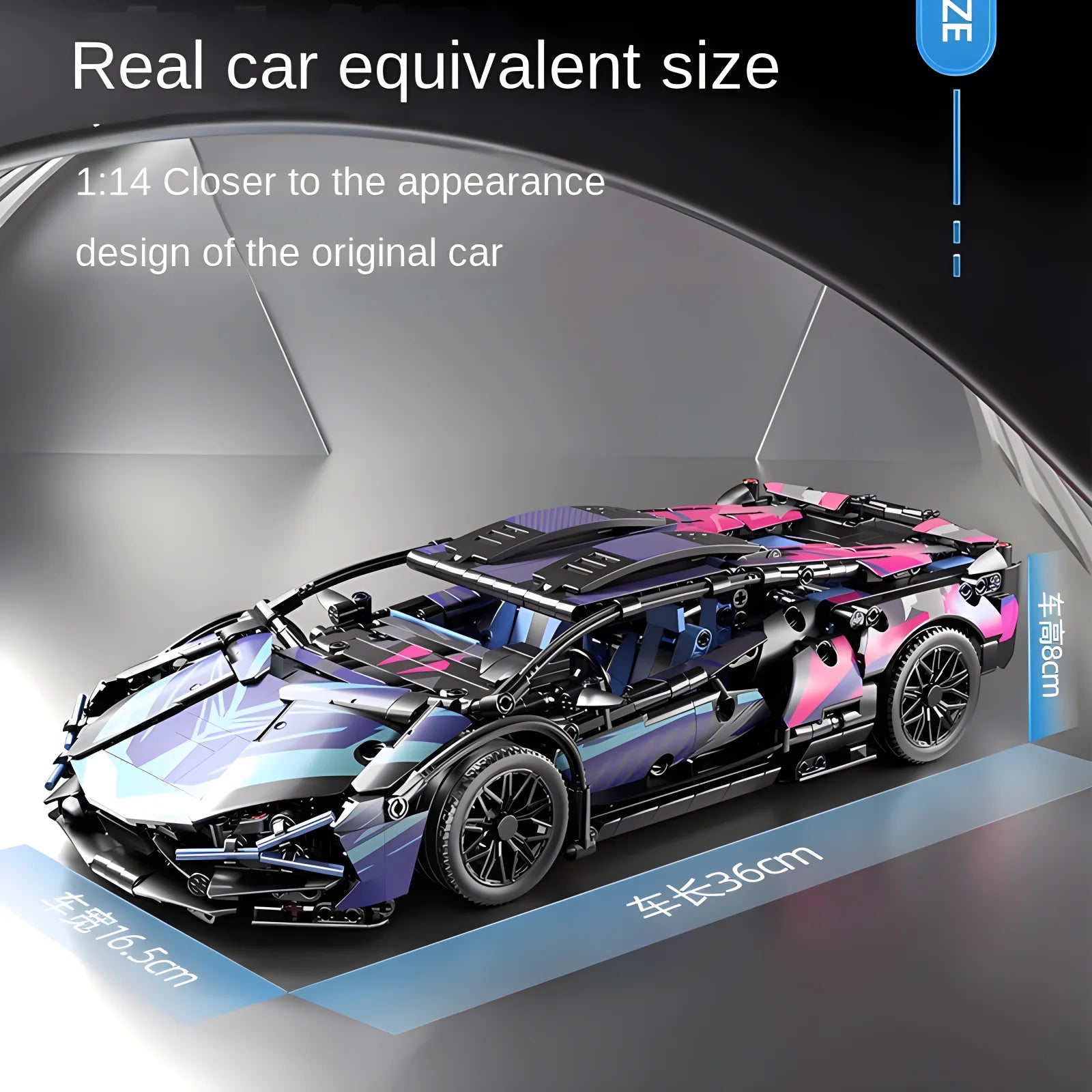 Modelo de coche deportivo de carreras técnico, bloques de construcción técnicos para adultos 1:14, supercoche DIY, rompecabezas de ladrillos, juguetes para niños y adultos, regalo (1314 + grano)