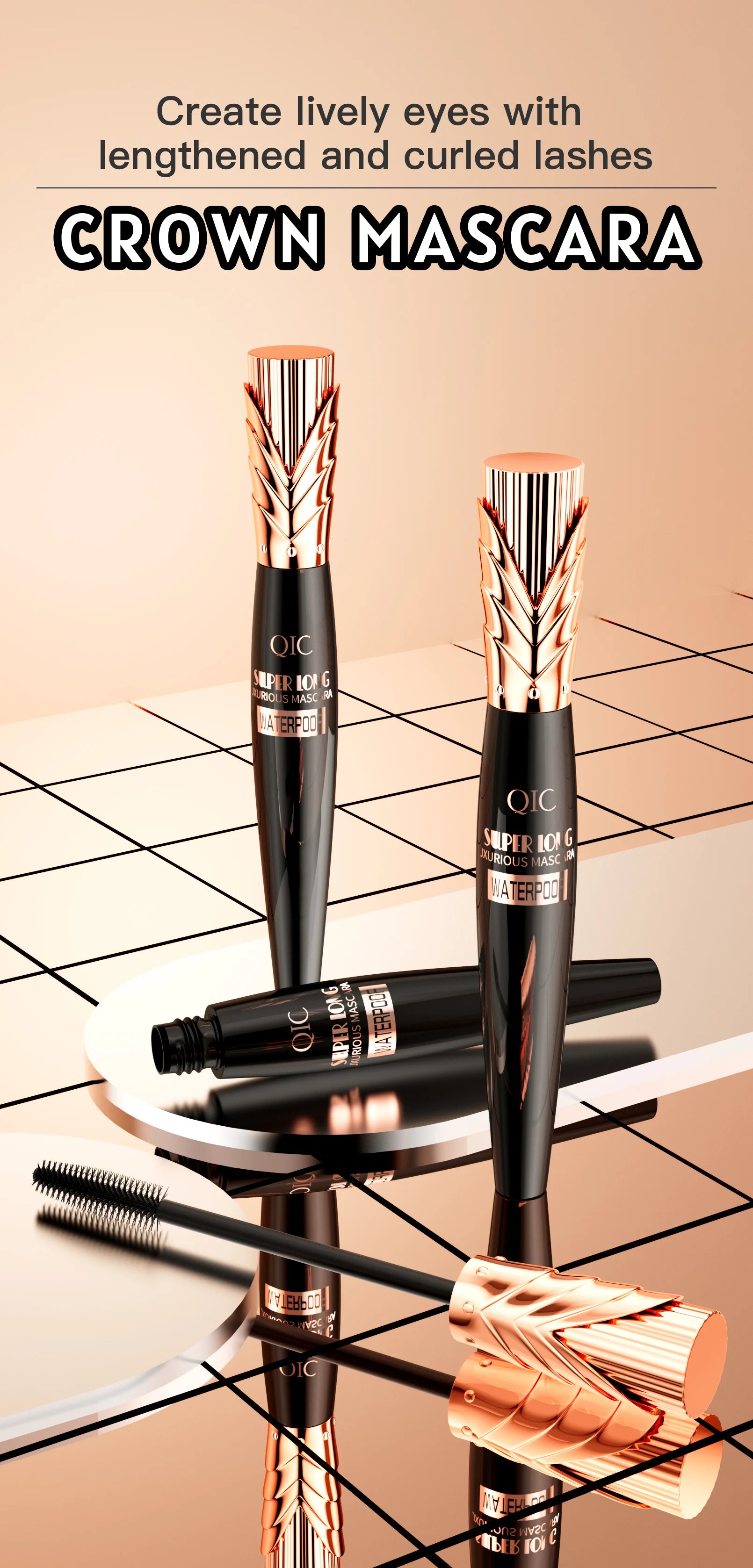 Máscara de pestañas resistente al agua 5D, extensión de pestañas, máscara de fibra de seda gruesa, maquillaje femenino, herramientas cosméticas para ojos para regalos