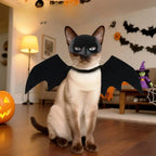 Conjunto de disfraz de murciélago negro para mascotas de Halloween con ala de máscara para gatos, perros, Cosplay creativo, suministros para fiesta de Halloween para mascotas