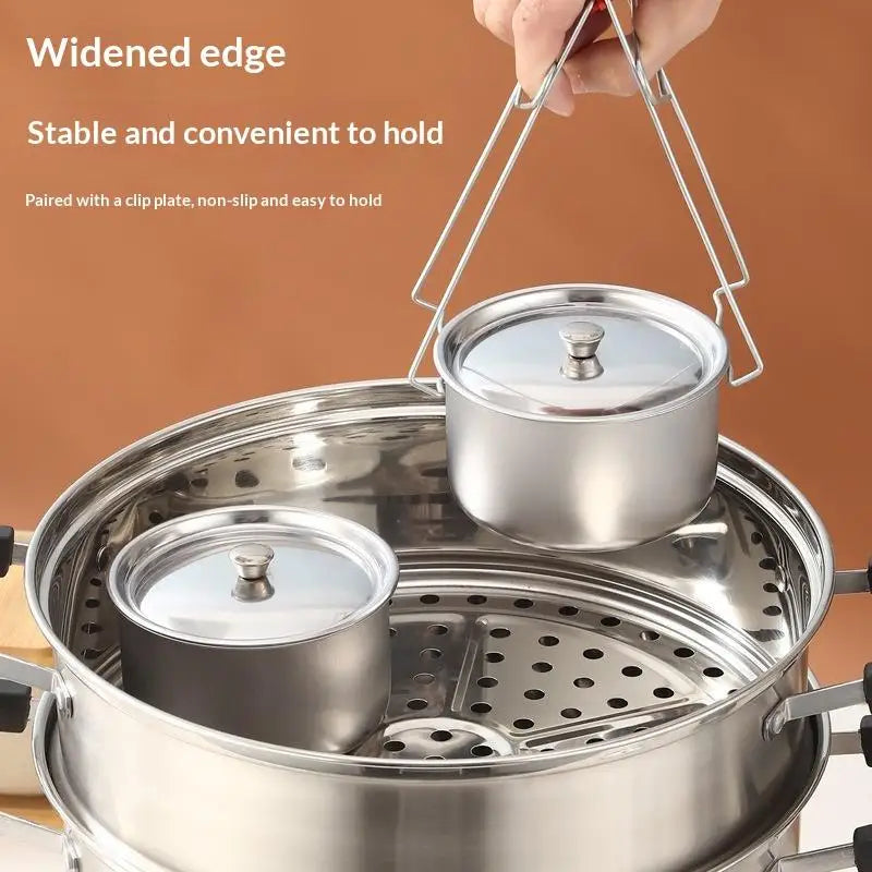 Juego de 1/3/5 Recipientes de Acero Inoxidable para Huevos al Vapor, Ramen, Arroz, Frutas, Ensaladas, Guisos, con Tapas, Tazón para Sopa, Contenedor de Alimentos, Vajilla de Cocina