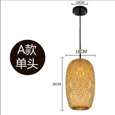 Lámparas colgantes tejidas a mano de estilo chino, 18/19/30cm, accesorios de iluminación para decoración del hogar y restaurante, lámpara colgante de bambú