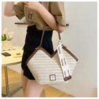 Bolso de hombro de paja para mujer, bolsa de hombro tejida a mano, estilo Retro, ideal para el verano