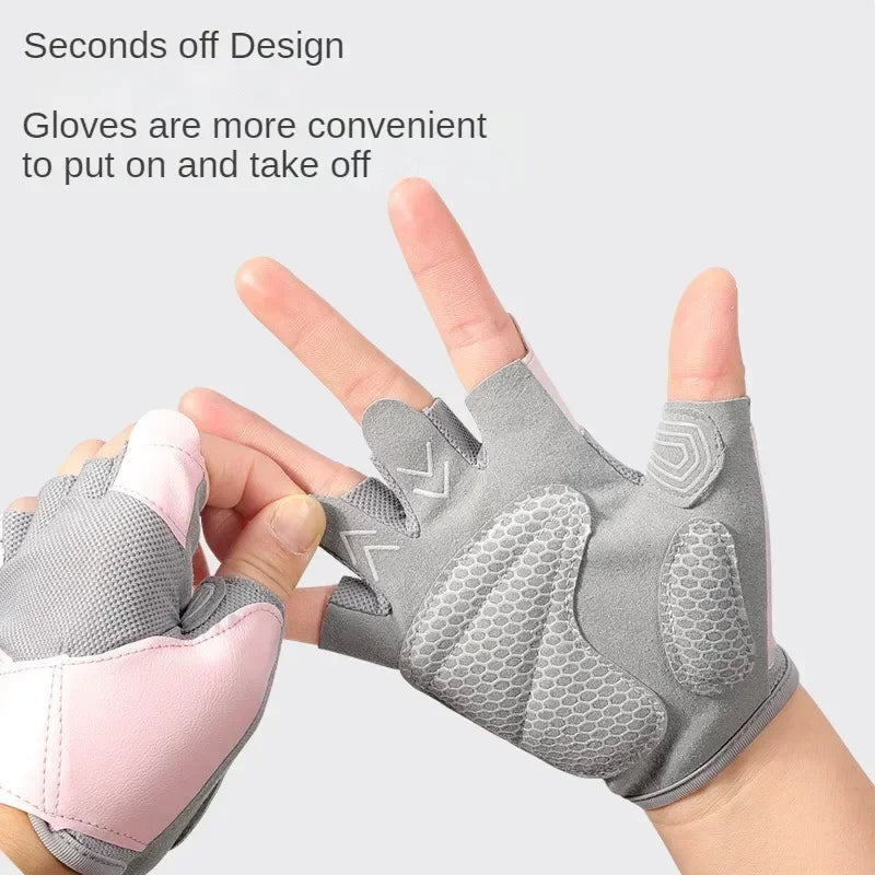 Guantes antideslizantes de medio dedo para entrenamiento de peso pesado para gimnasio, guantes de culturismo para hombres y mujeres, soporte para muñeca, deportes de levantamiento de pesas