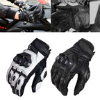 Guantes de moto de cuero PU para hombre, protectores de dedos completos a prueba de viento e impermeables, para montar en moto