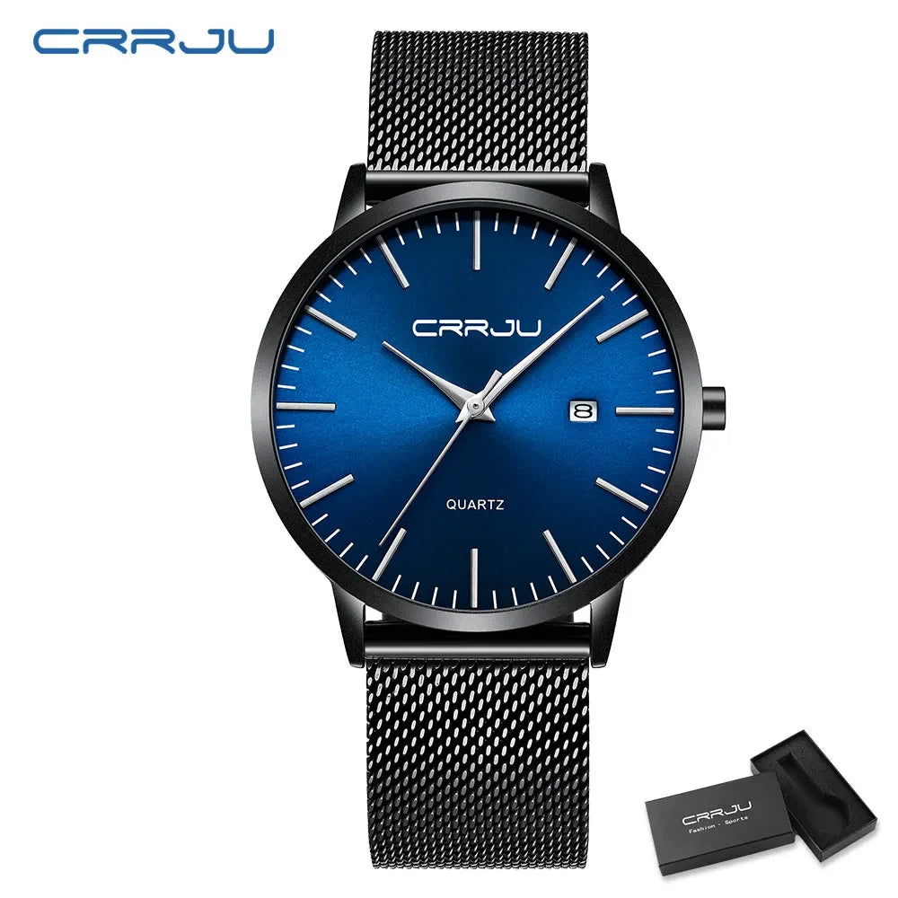 Reloj para hombre, acero inoxidable de 40 mm con correa de malla Relojes para hombre, Relojes de pulsera clásicos ultradelgados de 7 mm para hombre Automático minimalista