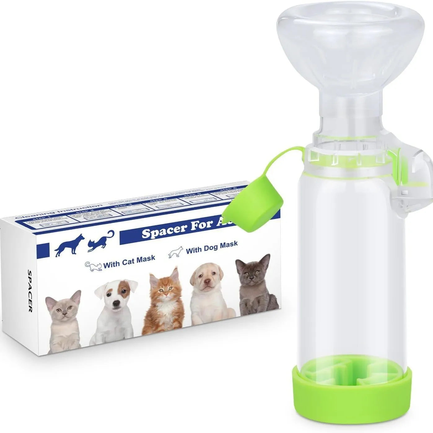 Tanque nebulizador para mascotas, para gatos o perros. Almohadilla de mano para administrar medicamentos a mascotas, equipada con indicador de respiración.