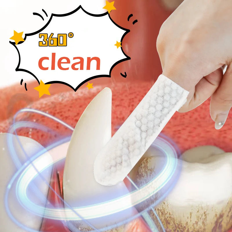 Productos de limpieza para mascotas, cepillo de dientes desechable para dedos, limpieza de dientes para mascotas, cubiertas para dedos, toallitas húmedas, limpieza bucal para perros y gatos