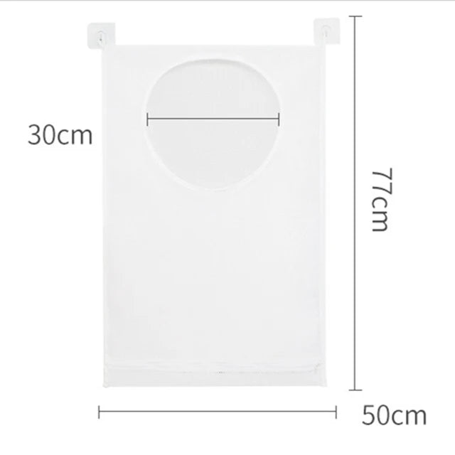 Bolsa de almacenamiento de ropa sucia, cesta con marco, cubo de malla plegable para lavandería, baño, colgante de pared, organizador de ropa para el hogar con gancho