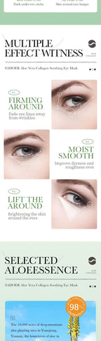 Mascarilla de colágeno de Aloe Vera para ojos, 60 uds., eliminación de ojeras, bolsas para ojos, parches hidratantes reafirmantes para ojos, productos para el cuidado de la piel