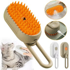 Cepillo de vapor 3 en 1 para mascotas, cepillo para gatos, vaporizador, removedor de pelo de mascotas, herramienta de limpieza para perros, peine de masaje con pulverizador de vapor, cepillo de aseo