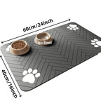 Estera de alimentación para mascotas, mantel absorbente para mascotas, respaldo de goma, estera de agua de secado rápido para perros y gatos, cuenco de comida y agua con impermeable