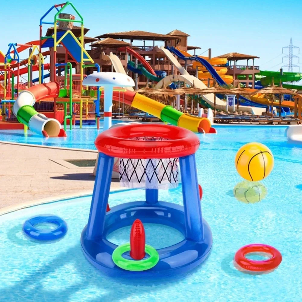 Juguete de agua para natación al aire libre, soporte de baloncesto acuático, piscina flotante inflable, juguete de playa, herramienta de piscina divertida de verano