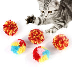 Divertidos juguetes para gatos, Bola de lana colorida, interactivo, alivio del aburrimiento, juguete para gatitos, persecución en interiores, pelotas de peluche, suministros para mascotas