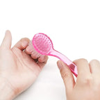 Nuevo cepillo de plástico para uñas, suave, elimina el polvo, maquillaje, cepillos de lavado, polvo de cabeza redonda, limpieza con tapa, pedicura